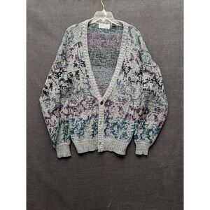 Vintage Method Gray Cardigan Sweater Dad Grandpa Old Man Skater Grunge Size L
